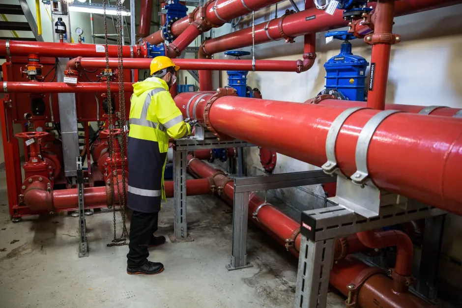 Pressure testing a gas line at a Caringbah property