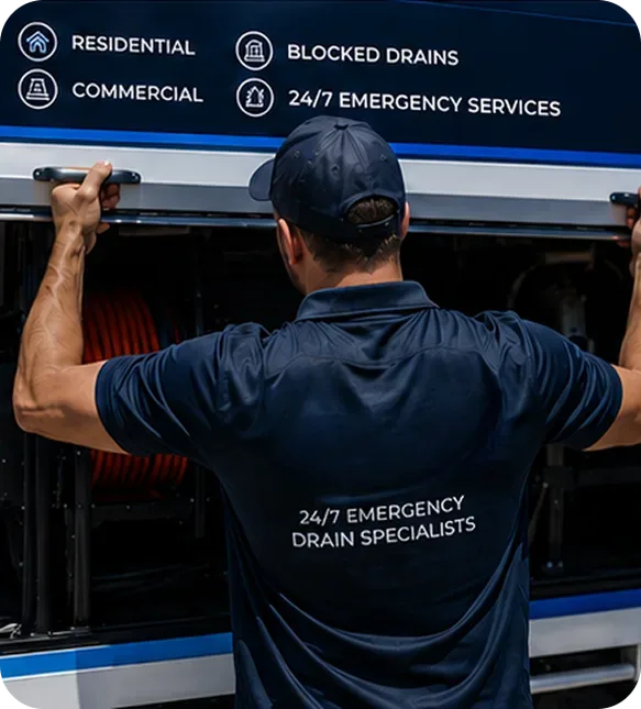 A licensed Caringbah plumber at the service van